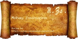 Mohay Zsuzsanna névjegykártya